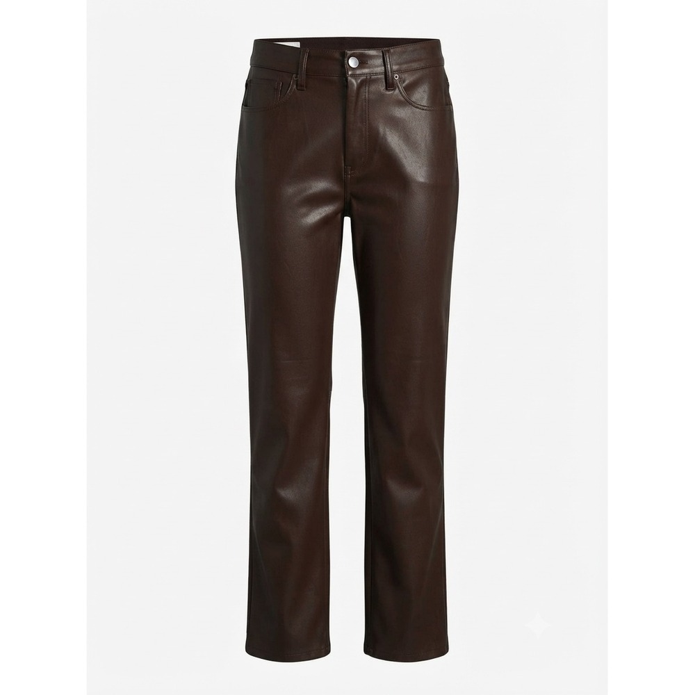 Gap Vintage Slim High Rise Minimalist Edgy Chic Leather Pants Brown Size 29 8R